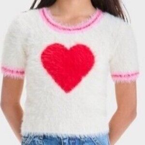Girls Heart Pullover Fuzzy Sweater by ART CLASS size 10/12